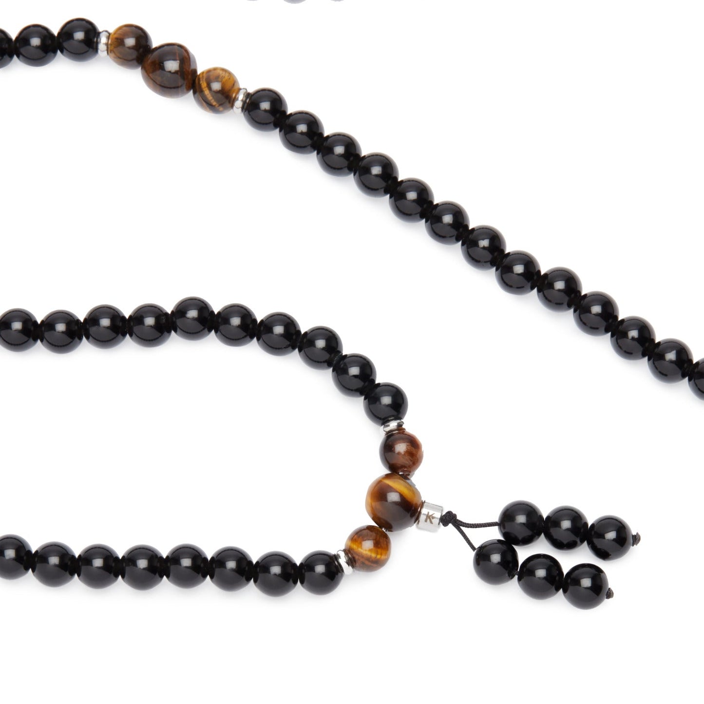 Buddhist Mala Bracelet in Obsidian and Tiger’s Eye – Serenity and Confidence