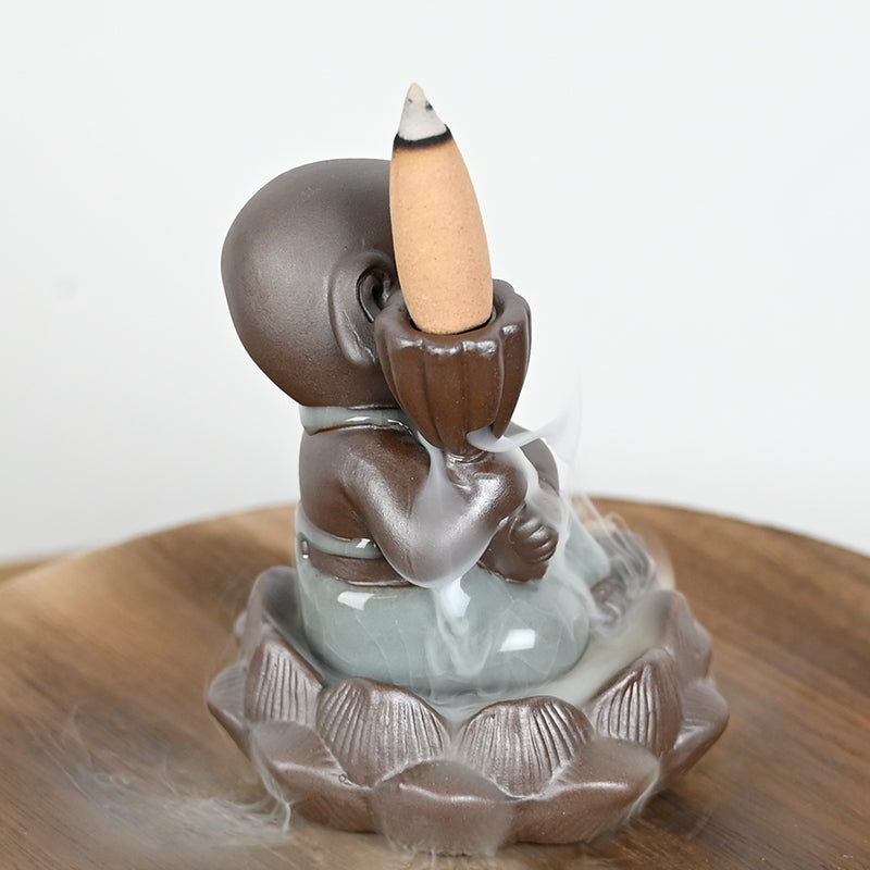 Incense Burner "Little Monk of Growth" in Ceramic