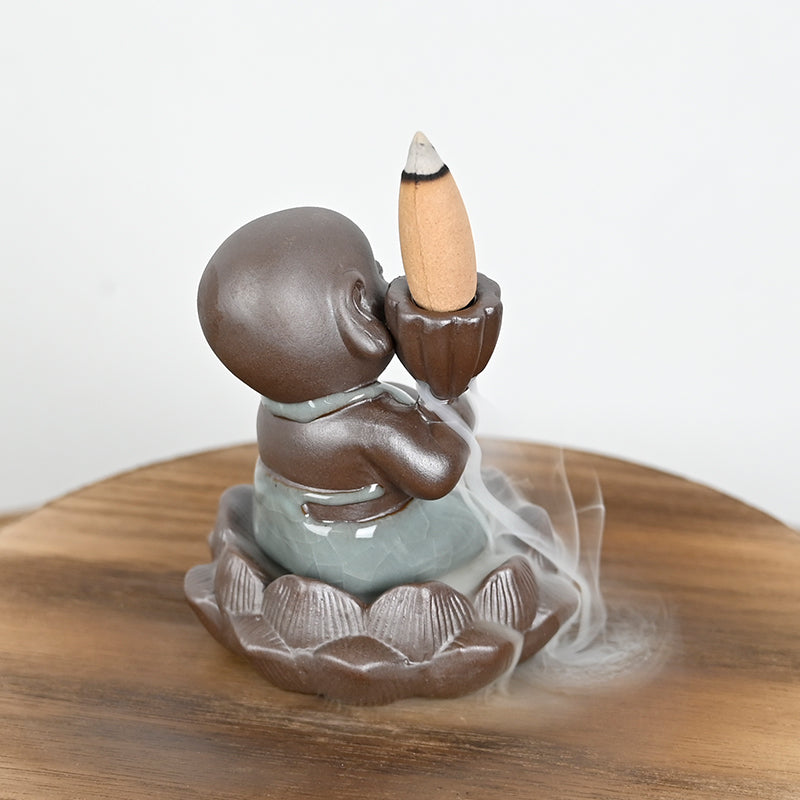 Incense Burner "Little Monk of Growth" in Ceramic