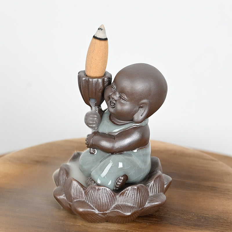 Incense Burner "Little Monk of Growth" in Ceramic