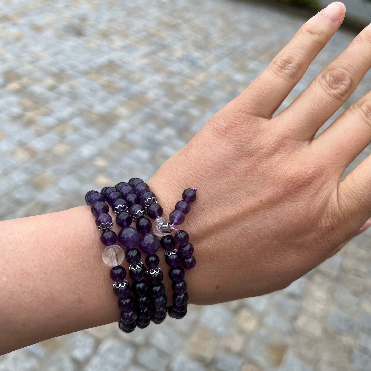 Buddhist Amethyst Mala Bracelet – Cultivate Peace and Intuition