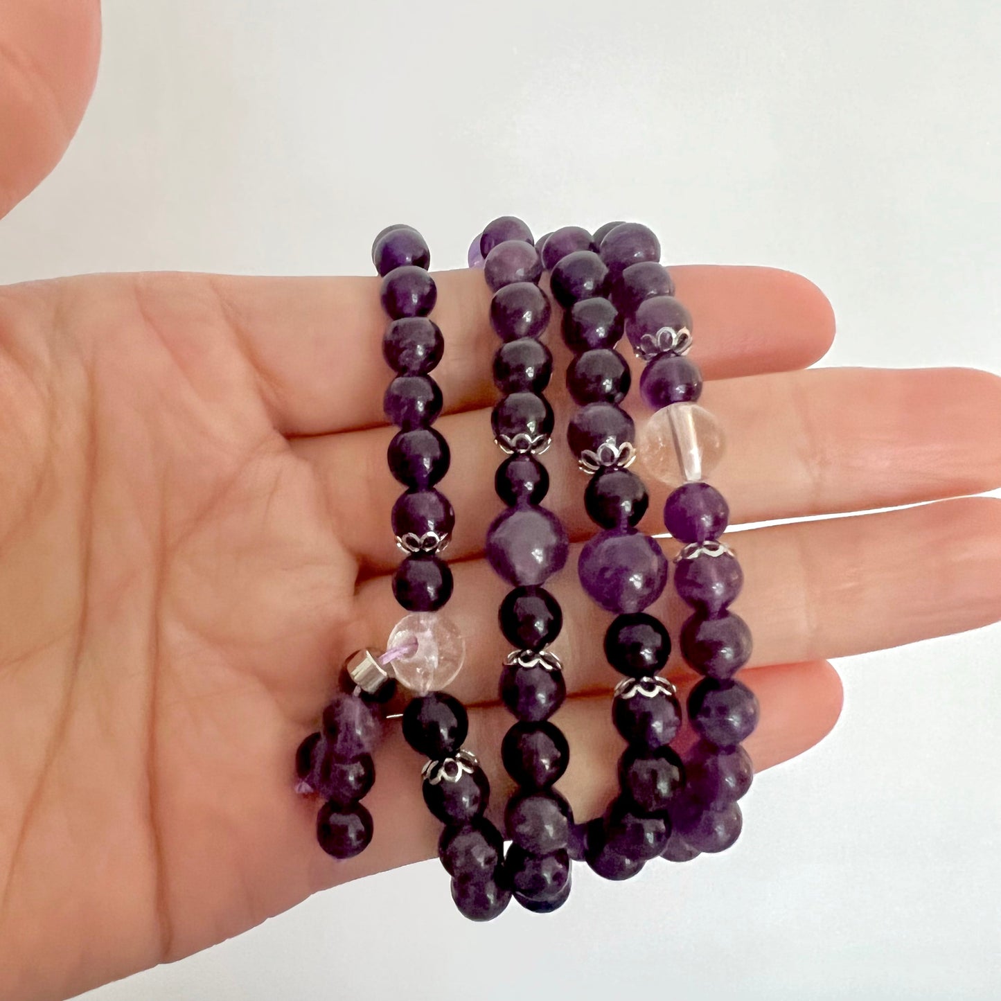 Buddhist Amethyst Mala Bracelet – Cultivate Peace and Intuition