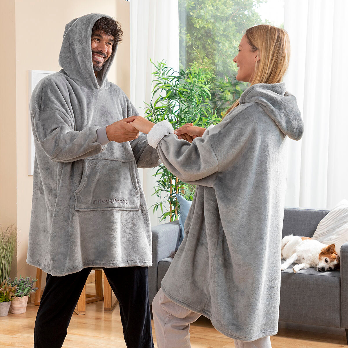 Oversized Hoodie Blanket with Fleece Lining