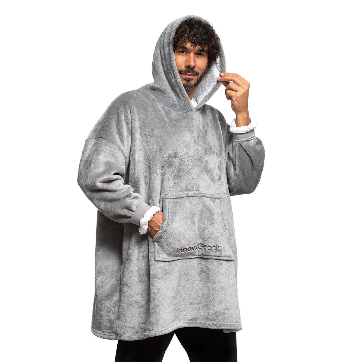 Oversized Hoodie Blanket with Fleece Lining